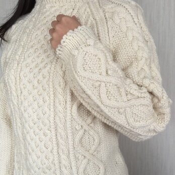 アラン模様のハイジのユキちゃんのようなセーター(再販)の画像