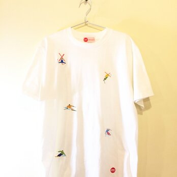 SKI  刺繍 クルーネック Tシャツの画像