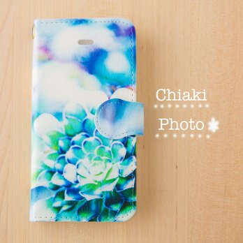 【全機種対応カメラ穴付き】Blue flower*iphone/Androidスマホケース【手帳型】の画像