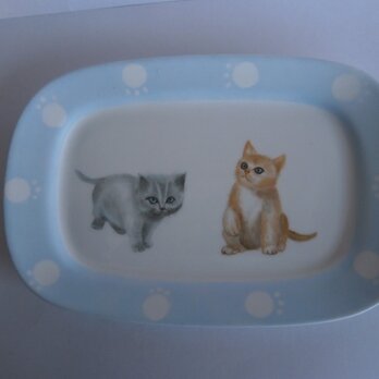 子猫の陶板の画像