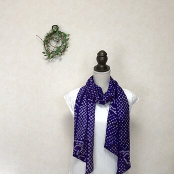 青紫の絞りの羽織から　　ストール　着物リメイクの画像