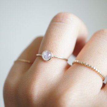 K10 Gold◆Your color ローズカット・ソリティア・リング ~Rainbow Moonstone~