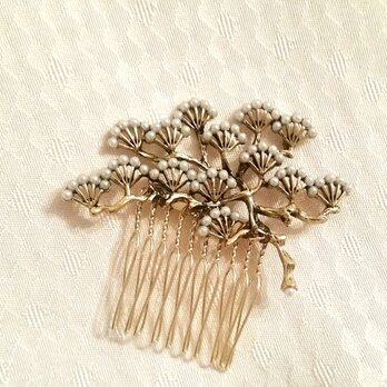 飾り櫛　松枝　金古美