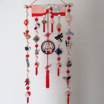 ＊雅の薫り漂う正絹のつるし雛飾り(送料込み)　吊るし雛　ひな祭り　ちりめん細工　つるし飾り　つるし雛　お雛様　下げ物　つるしひな