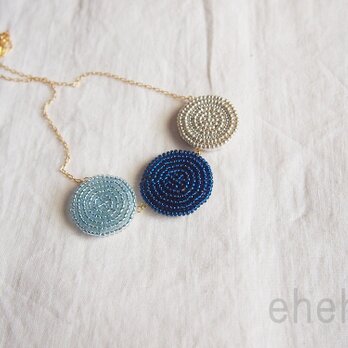 [生産終了品]”en-blue”ビーズ刺繍ネックレスの画像