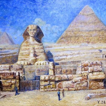 大スフィンクスとピラミッドの画像