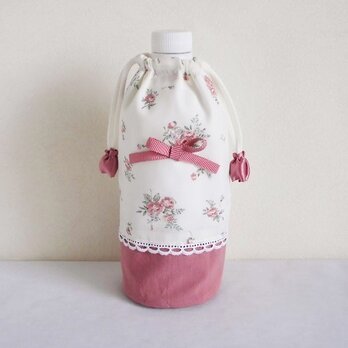 かわいい花柄ペットボトルカバー（ピンク）の画像