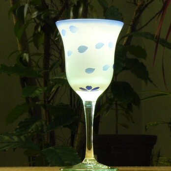 ワイングラス～花びら　水色　（1個）の画像