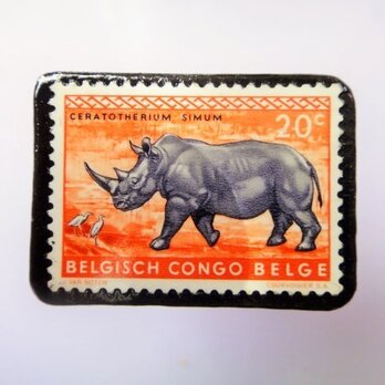 コンゴ　野生保護　切手ブローチ 852の画像