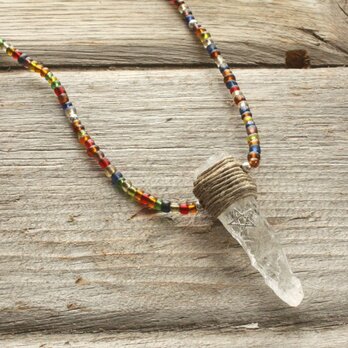 Himarayan Crystal w/ Glass Beads Necklaceの画像