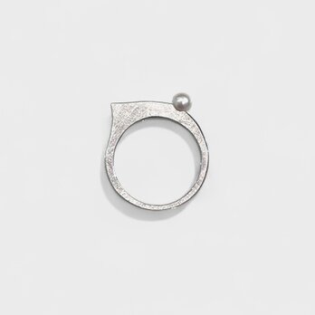 アコヤパールのドロップリング(シルバー色)の画像