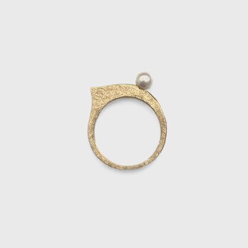 アコヤパールのドロップリング(ゴールド色)の画像