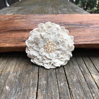 革花のブローチピン(パール) LSPサイズ 白の画像