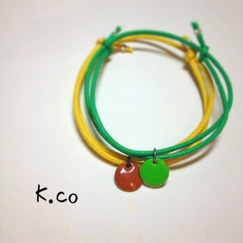 2点ペア【bracelet】 Green × Yellowの画像