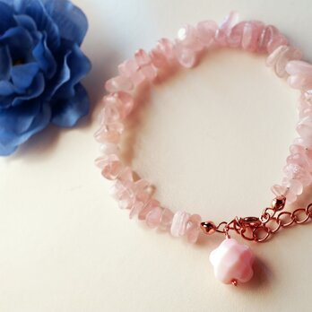 ローズクォーツブレスレット Printemps cherry Blossoms bracelet B0020の画像