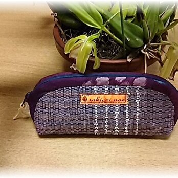 売り切れ・裂き織り・ＭＥ-1薄紫のメガネケースの画像