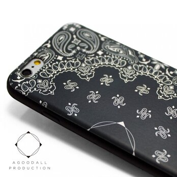 iphone6 / iphone6s ケース（4.7寸用）レザーケースカバー（ペイズリー×ブラック）paisleyの画像