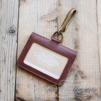 IDカードケース- オイルレザー ダークブラウン