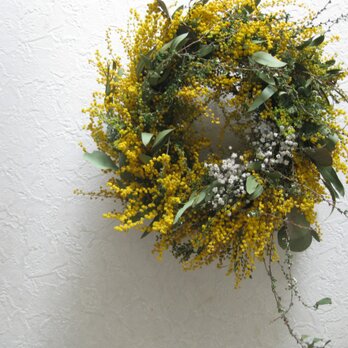 ミモザと雪柳のwreathの画像