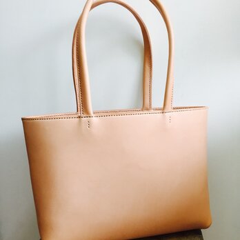 革の横型トート 中 natural