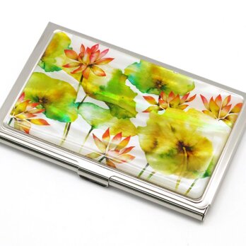 名刺カードケース 天然貝仕様（蓮の花）＜螺鈿アート＞の画像