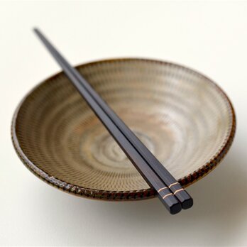 【木製】カチッとしたメンズ箸：縞黒檀の画像