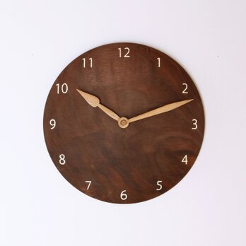 木製 掛け時計 丸 ブラックウォールナット材19の画像