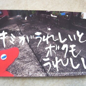 アカイヌ　ポストカード「キミがうれしい」x「正義」2枚セットの画像