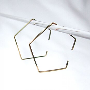 シンプルペンタゴンピアス☆14KGF