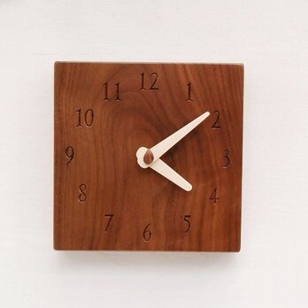 15cm×15cm 掛け・置き時計 ｳｫｰﾙﾅｯﾄ【1604】の画像