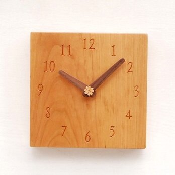 15cm×15cm 掛け・置き時計 ﾁｪﾘｰ【1610】の画像