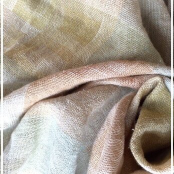 ■手織/極細リネン×ウール　スクゥエア大判ストール