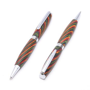 手作りの木製の回転式ボールペン（染めたハードウッドの種類；クロムのメッキ）(TP-C-CGOA)の画像