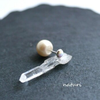 【noix】sv925 opal pierce with pearl catch (1pc)の画像