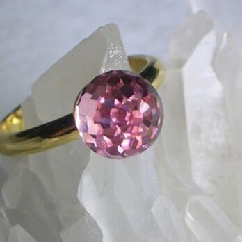 スワロフスキー一粒リング ピンク