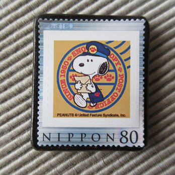 日本　プレミア切手ブローチ987の画像