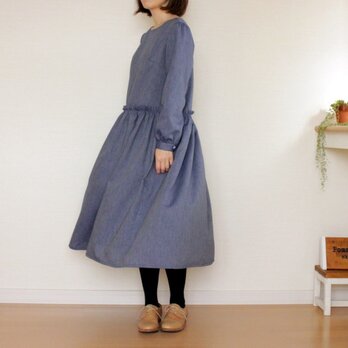 コットンフリルギャザーワンピース　M~Lサイズ