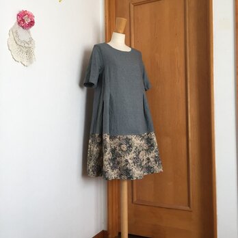 裾yuwa半袖タックフレアーワンピースの画像