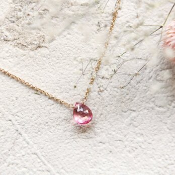 【再販】ピンクトパーズの一粒ネックレスの画像