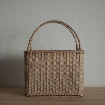 四角い手提げ　素編み