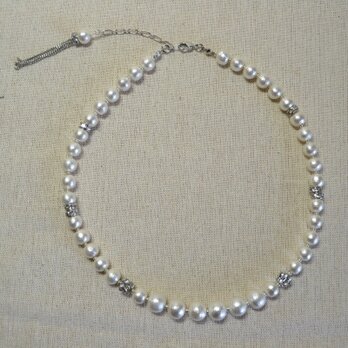 コットンパールショートネックレス