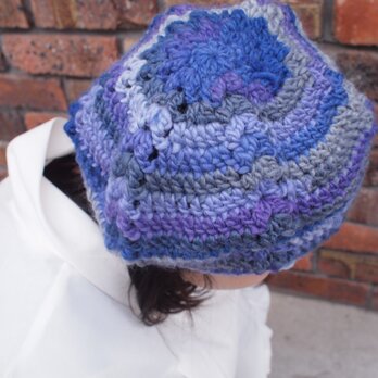 カラフルベレー帽【ブルー系】