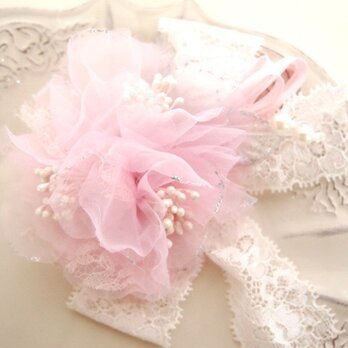 卒園・入学・結婚式に桜色の可愛いコサージュ・ピンクの画像