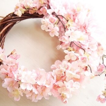 憧れの桜色満開♪桜の花のリースの画像
