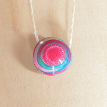 手作りビーズネックレス　－SPIRAL: Pink x Blue 2－
