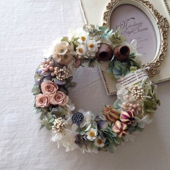 ピンクローズとベルカムのwreath