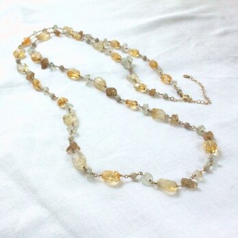 Citrine & Topaz Long Necklaceの画像