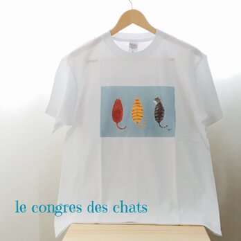 三匹の猫Ｔシャツ（メンズ）の画像