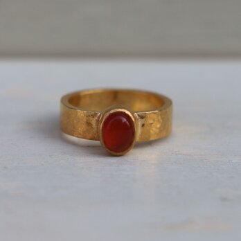 古代スタイル　天然琥珀　指輪　10号