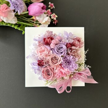 結婚お祝いやお誕生日プレゼント♡プリザーブドフラワーフレームの画像